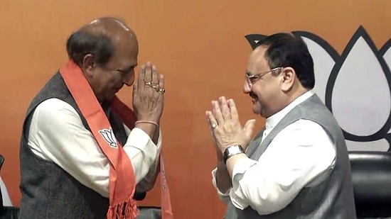 Former TMC MP Dinesh Trivedi joins BJP in the presence of BJP President JP Nadda in New Delhi on March 6, 2021(ANI Photo) Former TMC MP Dinesh Trivedi joins BJP in the presence of BJP President JP Nadda in New Delhi on March 6, 2021(ANI Photo)
