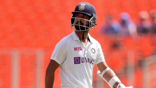 India's Ajinkya Rahane walks off the field after losing his wicket during the second day of fourth cricket test match between India and England at Narendra Modi Stadium in Ahmedabad.(AP) India's Ajinkya Rahane walks off the field after losing his wicket during the second day of fourth cricket test match between India and England at Narendra Modi Stadium in Ahmedabad.(AP)