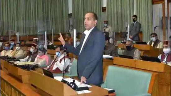 Announcing a <span class='webrupee'>₹</span>9,405-crore outlay for development works, Himachal Pradesh chief minister Jai Ram Thakur said that the state planning department will be known as Niti Vibhag. (HT Photo) Announcing a <span class='webrupee'>₹</span>9,405-crore outlay for development works, Himachal Pradesh chief minister Jai Ram Thakur said that the state planning department will be known as Niti Vibhag. (HT Photo)