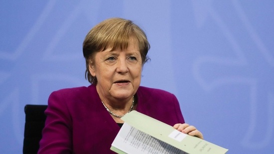 German Chancellor Angela Merkel attends a news conference.(AP) German Chancellor Angela Merkel attends a news conference.(AP)