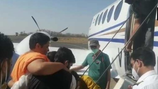 Bhopal MP Pragya Singh Thakur was taken to Mumbai after she complained of problem in breathing on Saturday. (ANI Photo ) Bhopal MP Pragya Singh Thakur was taken to Mumbai after she complained of problem in breathing on Saturday. (ANI Photo )