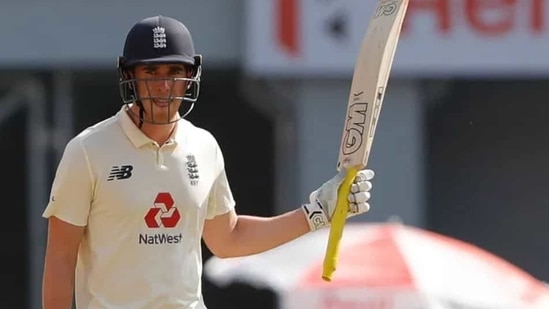 England's Dan Lawrence celebrates his 2nd Test fifty on the third day of the fou4th Test against India in Ahmedabad. (BCCI)
