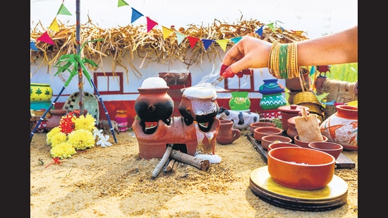 Ranjitha uses tiny clay pots, tavas and pressure cooker, tweezers for tongs, and candle flames to create her miniaturised meals.