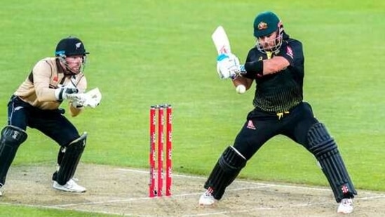 Australia's Aaron Finch, right, bats against New Zealand during their third T20 cricket international at Wellington Regional Stadium in Wellington.(AP) Australia's Aaron Finch, right, bats against New Zealand during their third T20 cricket international at Wellington Regional Stadium in Wellington.(AP)