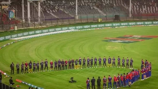File image of players gathering ahead of a PSL match(PCB)