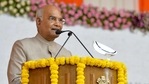 President Ram Nath Kovind during the inauguration of Sardar Vallabhbhai Patel Sports Enclave and Narendra Modi Stadium, at Motera in Ahmedabad on Wednesday. (ANI Photo) President Ram Nath Kovind during the inauguration of Sardar Vallabhbhai Patel Sports Enclave and Narendra Modi Stadium, at Motera in Ahmedabad on Wednesday. (ANI Photo)