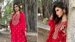 Mouni Roy in bright red suit(Instagram/ imouniroy) Mouni Roy in bright red suit(Instagram/ imouniroy)