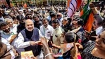 Amit Shah started the door-to-door campaign by visiting 11 homes at Suchindram town in Kanyakumari.(PTI) Amit Shah started the door-to-door campaign by visiting 11 homes at Suchindram town in Kanyakumari.(PTI)