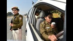 Women police personnel with all women PCR van at Rajpath in New Delhi. (Photo:Ravi Choudhary/HT) Women police personnel with all women PCR van at Rajpath in New Delhi. (Photo:Ravi Choudhary/HT)