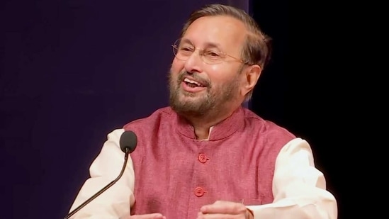 Union Minister Prakash Javadekar speaks during the 55th Maharashtra State session, in Pune on Sunday. (ANI Photo) Union Minister Prakash Javadekar speaks during the 55th Maharashtra State session, in Pune on Sunday. (ANI Photo)