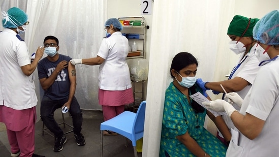 HCWs of public or private health facilities where the CVC is not located, can be vaccinated at the designated CVCs, upon furnishing proof of their being a healthcare worker in a prescribed format duly signed and stamped by the health facility in-charge. HCWs of public or private health facilities where the CVC is not located, can be vaccinated at the designated CVCs, upon furnishing proof of their being a healthcare worker in a prescribed format duly signed and stamped by the health facility in-charge.