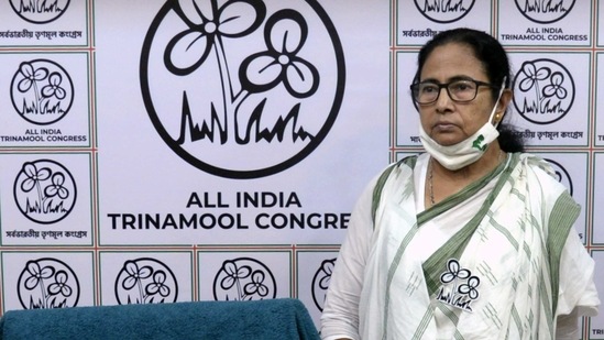 West Bengal chief minister Mamata Banerjee while announcing the list of TMC candidates for the upcoming assembly election, at her residence in Kolkata on Friday.(ANI Photo) West Bengal chief minister Mamata Banerjee while announcing the list of TMC candidates for the upcoming assembly election, at her residence in Kolkata on Friday.(ANI Photo)