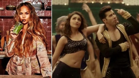 Chrissy Teigen dances to Bollywood song(Instagram/chrissyteigen and YouTube)