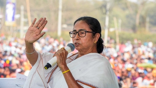West Bengal Chief Minister Mamata Banerjee addresses a public meeting, at Sahaganj in Hooghly district. (PTI) West Bengal Chief Minister Mamata Banerjee addresses a public meeting, at Sahaganj in Hooghly district. (PTI)