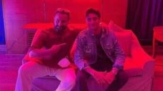Ibrahim Ali Khan with his dad Saif Ali Khan. Ibrahim Ali Khan with his dad Saif Ali Khan.