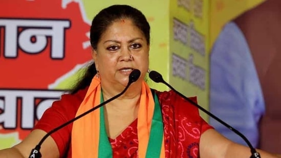 File photo: BJP leader and former Rajasthan chief minister Vasundhara Raje.(PTI)