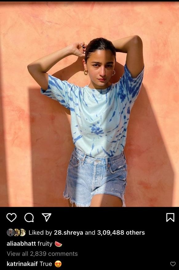 Katrina Kaif comments on Alia Bhatt's post. Katrina Kaif comments on Alia Bhatt's post.