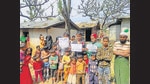 Rohingyas at Kiryani Talab in Jammu on Monday (HT Photo) Rohingyas at Kiryani Talab in Jammu on Monday (HT Photo)