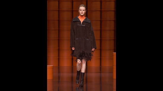 An equestrian inspired look in the label’s AW 21 outing at Paris Fashion Week (Photo: Instagram/Hermes) An equestrian inspired look in the label’s AW 21 outing at Paris Fashion Week (Photo: Instagram/Hermes)