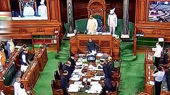 Lok Sabha Speaker Om Birla conducts proceedings during the second part of the Budget session on Monday. PTI Lok Sabha Speaker Om Birla conducts proceedings during the second part of the Budget session on Monday. PTI