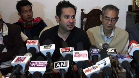Pradyot Kishore Debbarma (Centre). (Photo@PradyotManikya) Pradyot Kishore Debbarma (Centre). (Photo@PradyotManikya)