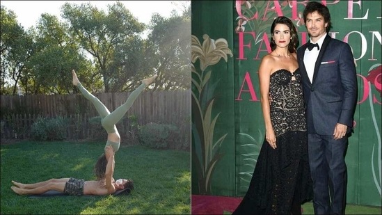 Twilight star Nikki Reed flaunts Acro Yoga in 'sweet capture' by Ian Somerhalder(Instagram/nikkireed)