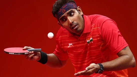 Sharath Kamal in action. (Getty Images) Sharath Kamal in action. (Getty Images)