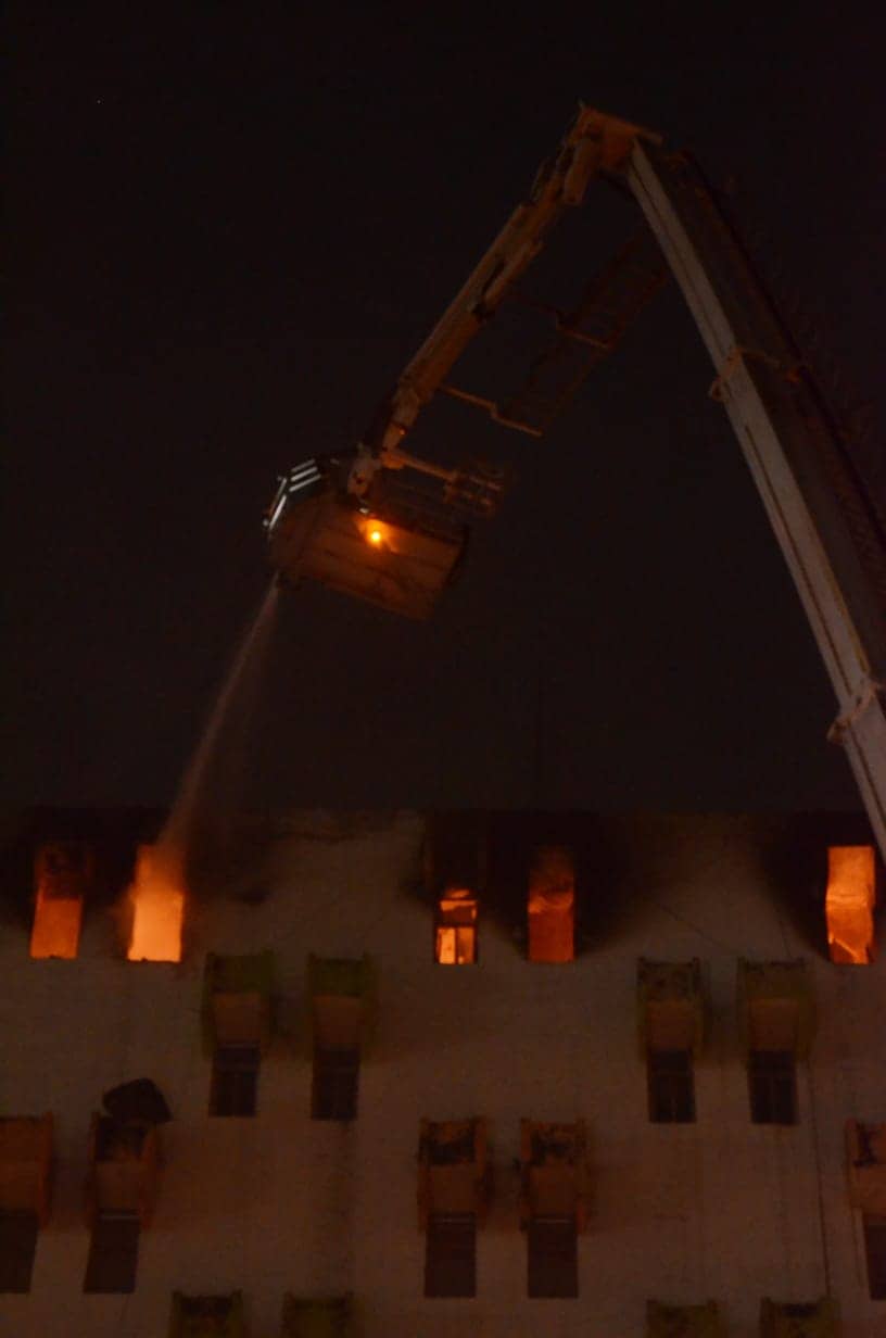 Fire fighters trying to control the blaze at a multi-storeyed building in Kolkata on Monday, Fire fighters trying to control the blaze at a multi-storeyed building in Kolkata on Monday,