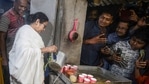 West Bengal CM Mamata Banerjee pours tea at a stall, during an election campaign ahead of state assembly polls, in Nandigram. (PTI Photo)
