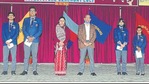 The students as well as the teachers participated in the investiture ceremony with enthusiasm The students as well as the teachers participated in the investiture ceremony with enthusiasm