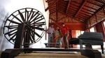 Chief principal secretary to the CM, K Kailashnathan, respectively, to oversee the re-development of the iconic Sabarmati Ashram and its precincts.(AP/Ajit Solanki) Chief principal secretary to the CM, K Kailashnathan, respectively, to oversee the re-development of the iconic Sabarmati Ashram and its precincts.(AP/Ajit Solanki)