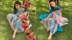 Mouni Roy aces flowy vibrant silhouette in green A-line Jaipuri crepe kurta set(Instagram/imouniroy) Mouni Roy aces flowy vibrant silhouette in green A-line Jaipuri crepe kurta set(Instagram/imouniroy)