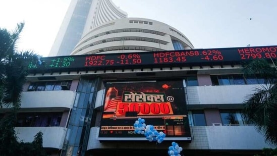 A general view of the Bombay Stock Exchange (BSE), after Sensex surpassed the 50,000 level for the first time, in Mumbai, India, January 21, 2021.(REUTERS)