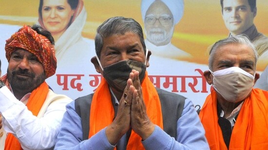 Senior Congress leader Harish Rawat says that the BJP has lost trust of the people. (Keshav Singh/Hindustan Times)