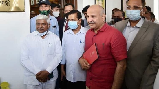 Delhi chief minister Arvind Kejriwal and deputy chief minister Manish Sisodia arrive at Vidhan Sabha to attend the Budget session, in New Delhi (PTI) Delhi chief minister Arvind Kejriwal and deputy chief minister Manish Sisodia arrive at Vidhan Sabha to attend the Budget session, in New Delhi (PTI)