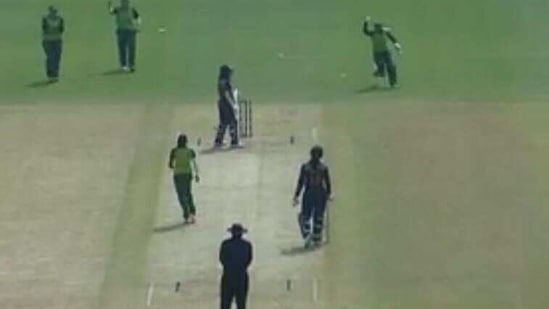 India women lost their only wicket as Jemimah Rodrigues was cleaned up by South Africa's Shabnim Ismail (Twitter)
