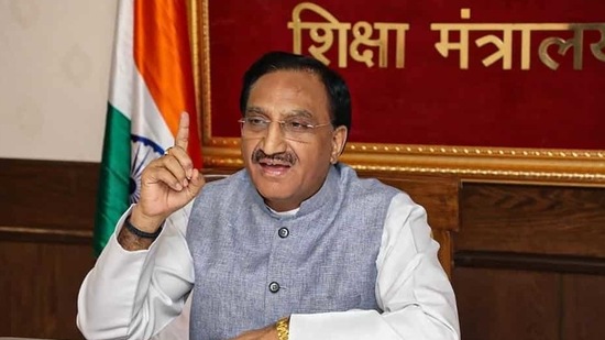 Union Education Minister Ramesh Pokhriyal ‘Nishank’(PTI) Union Education Minister Ramesh Pokhriyal ‘Nishank’(PTI)