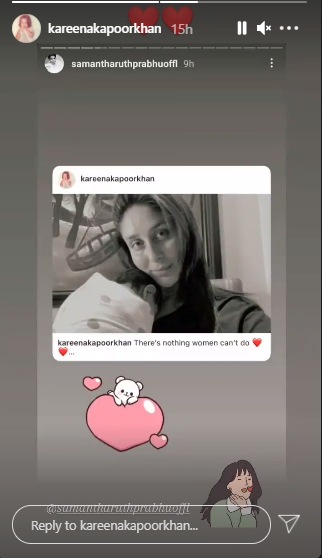 Kareena shared Samanthas post on second child.