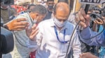 Sachin Vaze, the police officer who is under scanner in Mansukh Hiran death case, at police commissioner’s office in Mumbai on Wednesday. (Pratik Chorge/ HT) Sachin Vaze, the police officer who is under scanner in Mansukh Hiran death case, at police commissioner’s office in Mumbai on Wednesday. (Pratik Chorge/ HT)