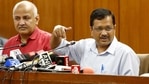 Delhi Chief Minister Arvind Kejriwal and Deputy Chief Minister Manish Sisodia address the media.(PTI) Delhi Chief Minister Arvind Kejriwal and Deputy Chief Minister Manish Sisodia address the media.(PTI)