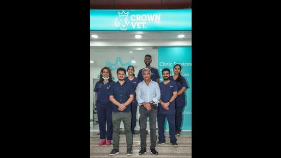 Pratapsinh Gaekwad with his team at the newly opened centre of Crown Vet in Delhi’s Lajpat Nagar. (Photo: Raajessh Kashyap/HT) Pratapsinh Gaekwad with his team at the newly opened centre of Crown Vet in Delhi’s Lajpat Nagar. (Photo: Raajessh Kashyap/HT)