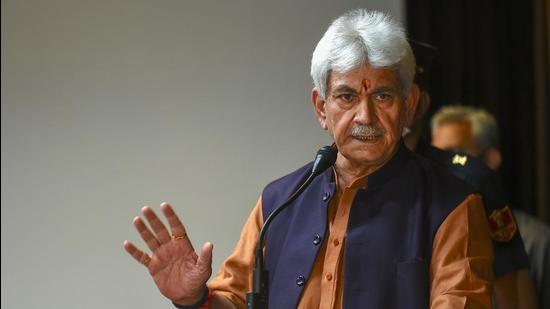 L-G Manoj Sinha had to cancel his inaugural session at a two-day training programme in Jammu. (PTI) L-G Manoj Sinha had to cancel his inaugural session at a two-day training programme in Jammu. (PTI)