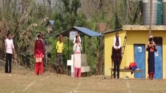 Women in Nepal carry husbands on their backs during a race (ANI) Women in Nepal carry husbands on their backs during a race (ANI)