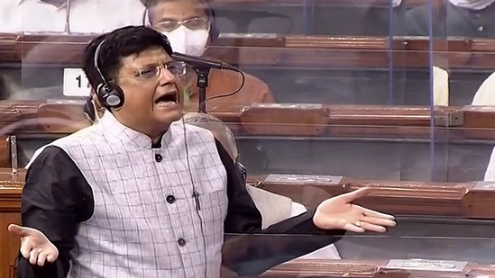 Railways minister Piyush Goyal in Parliament. (File photo) (PTI)