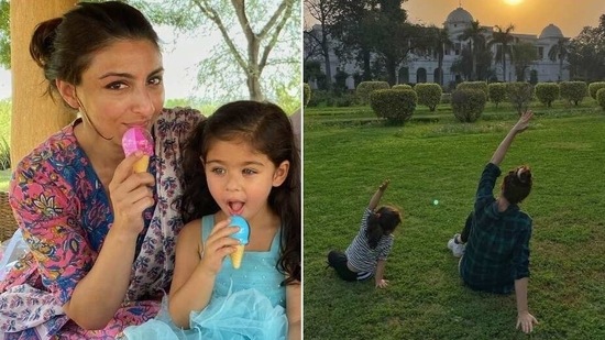 Soha Ali Khan with daughter Inaaya(Instagram/sakpataudi)