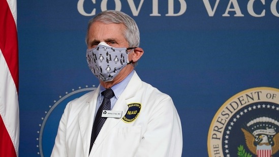 Dr Anthony Fauci said that a boost against the “regular virus” as well as a boost against the variant is “going to be promising.”(AP) Dr Anthony Fauci said that a boost against the “regular virus” as well as a boost against the variant is “going to be promising.”(AP)
