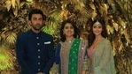 Neetu Kapoor poses with Ranbir Kapoor and Alia Bhatt.(Varinder Chawla) Neetu Kapoor poses with Ranbir Kapoor and Alia Bhatt.(Varinder Chawla)