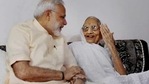 File Photo of Prime Minister Narendra Modi with his mother, Heeraben Modi in Gandhinagar. File Photo of Prime Minister Narendra Modi with his mother, Heeraben Modi in Gandhinagar.