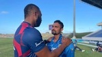 Kieron Pollard having a chat with Danushka Gunathilaka after West Indies vs Sri Lanka 1st ODI(West Indies Cricket) Kieron Pollard having a chat with Danushka Gunathilaka after West Indies vs Sri Lanka 1st ODI(West Indies Cricket)