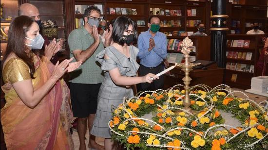 A simple lamp-lighting ceremony was held to mark the reopening of the store on Thursday. A simple lamp-lighting ceremony was held to mark the reopening of the store on Thursday.